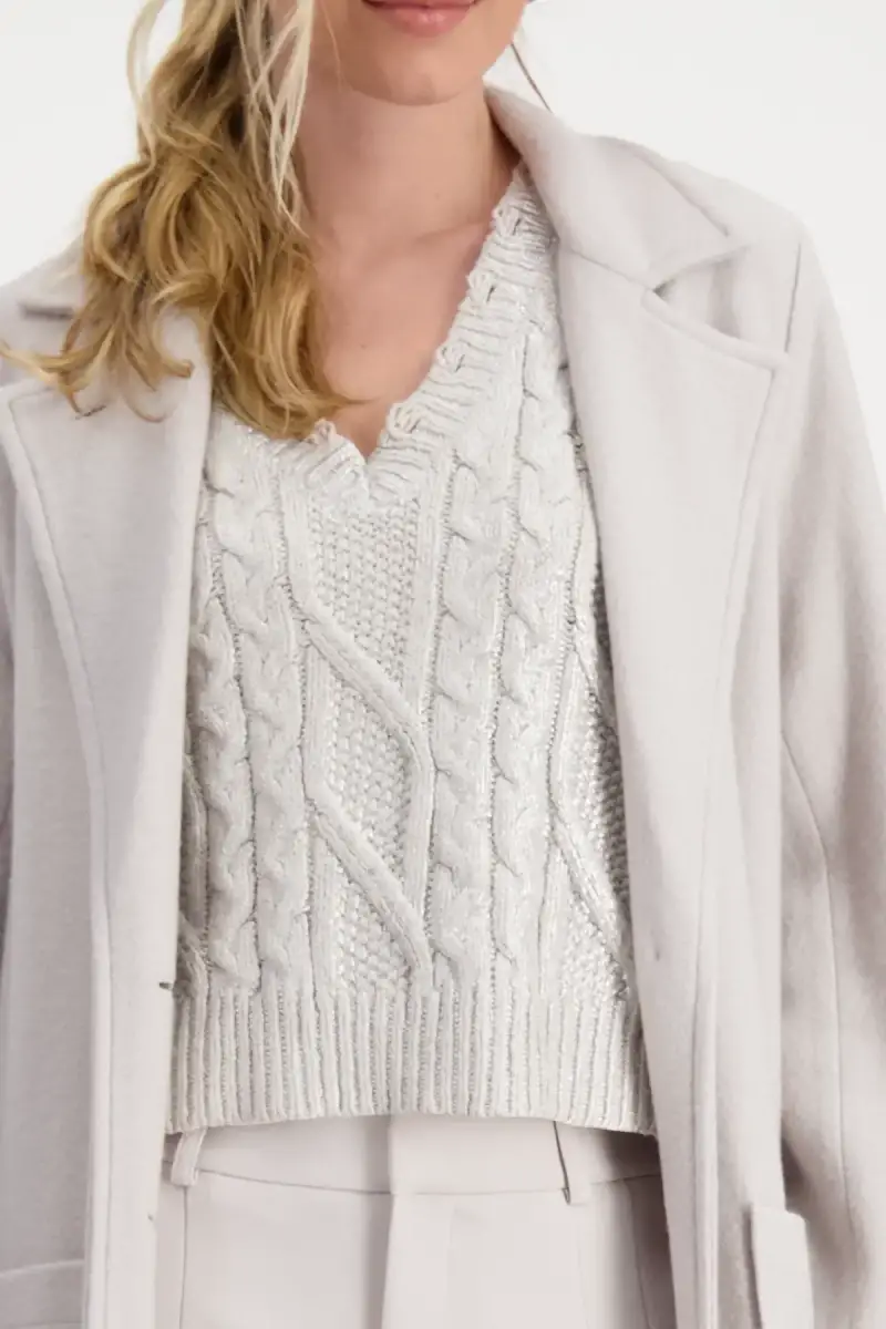 Monari Langer Mantel Aus Kochwolle