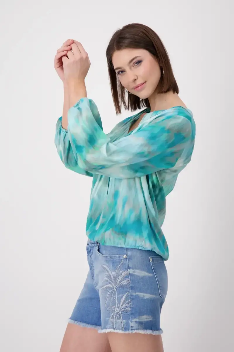 Monari Luftige Bluse Mit Batikmuster