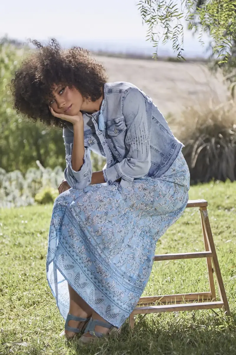 Monari Maxi Volantkleid