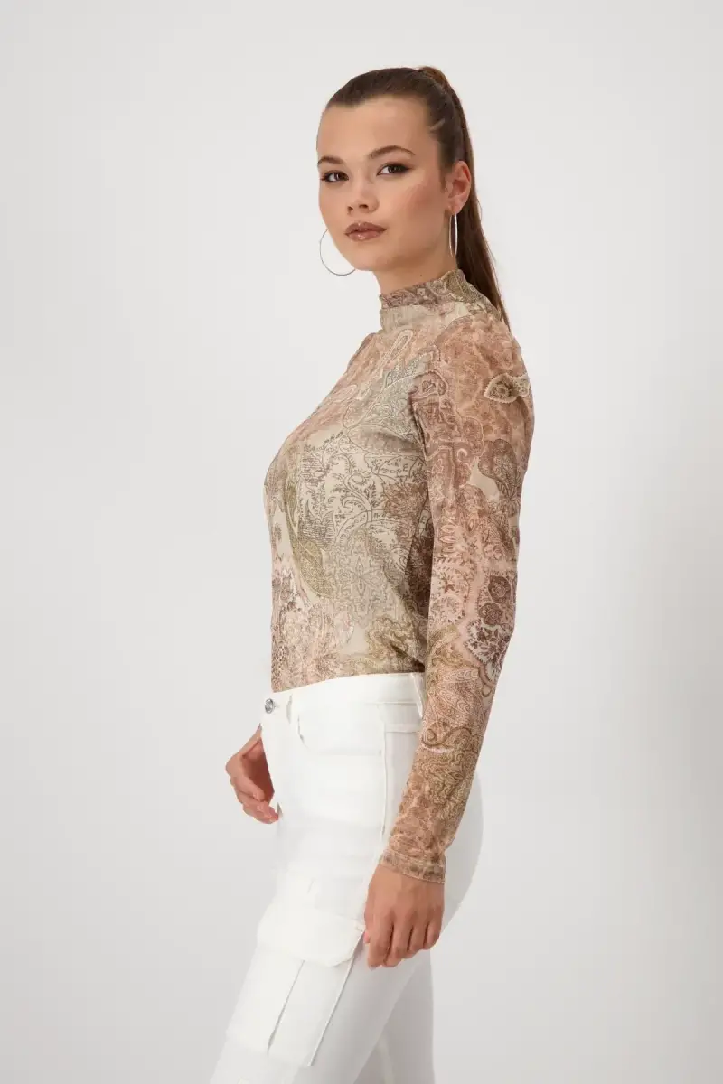 Monari Mesh Shirt Mit Paisleymuster