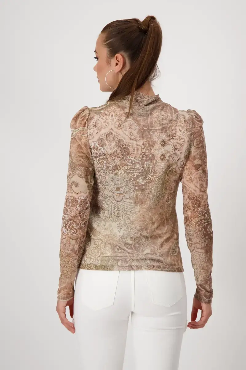 Monari Mesh Shirt Mit Paisleymuster