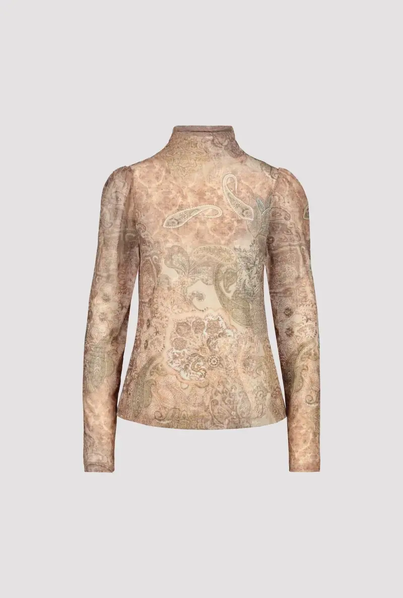 Monari Mesh Shirt Mit Paisleymuster