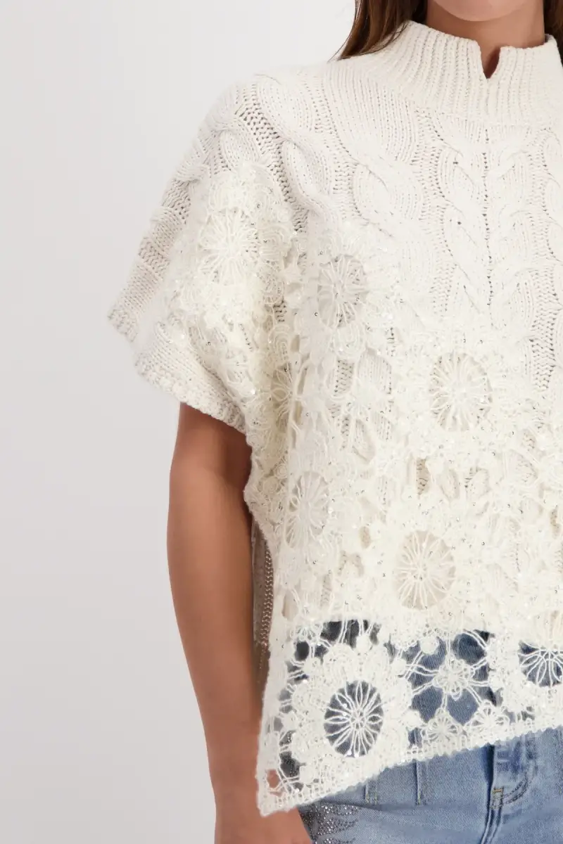 Monari Pullover Mit Spitze