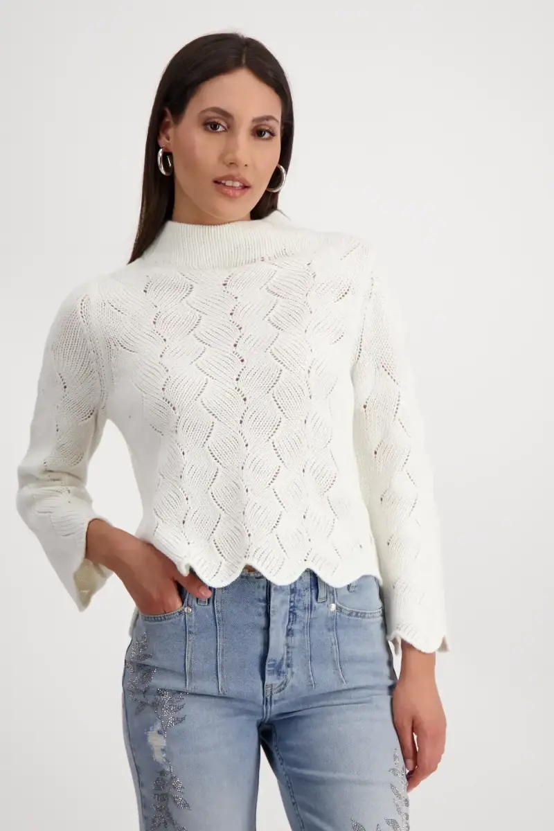 Monari Pullover Mit Zopfmuster