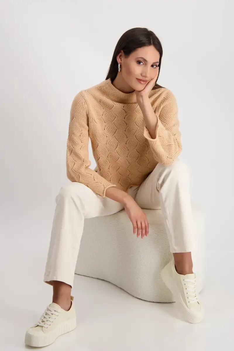 Monari Pullover Mit Zopfmuster