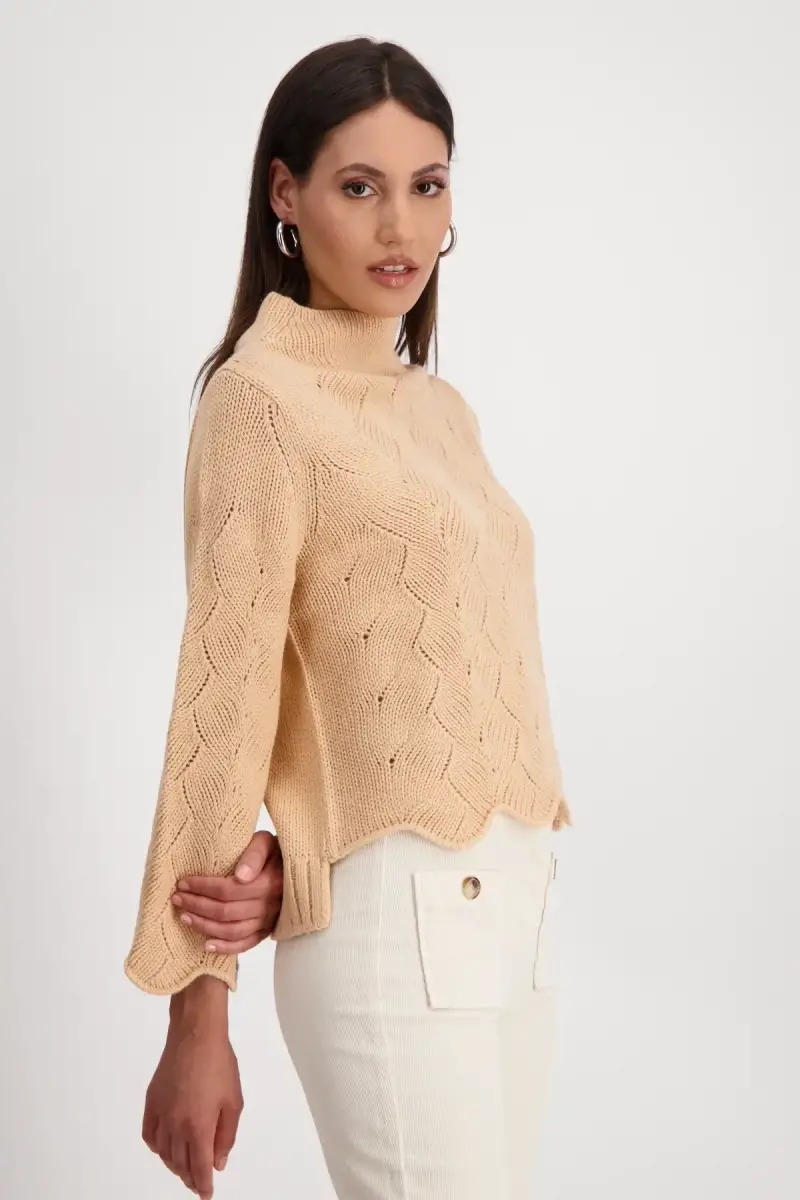 Monari Pullover Mit Zopfmuster