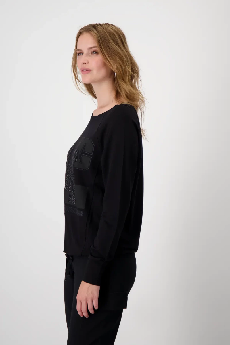 Monari Raglan Shirt Mit Glitzerschrift