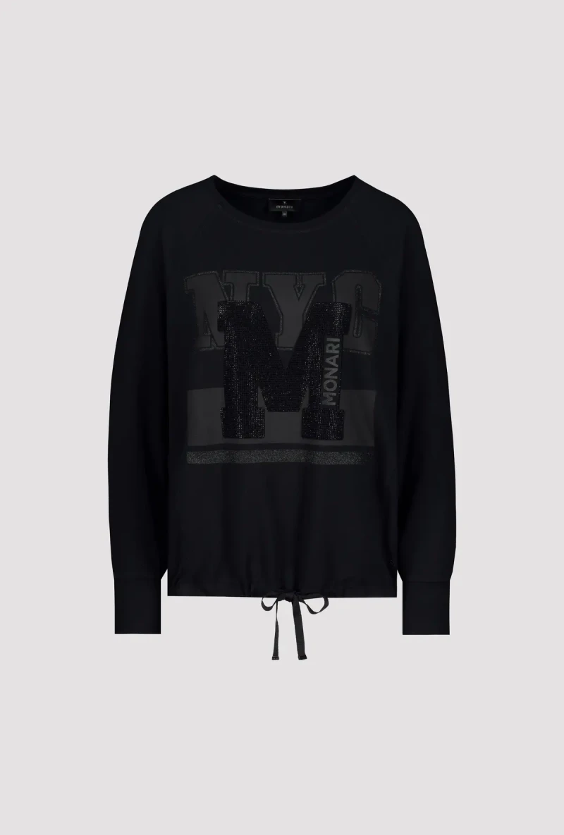 Monari Raglan Shirt Mit Glitzerschrift