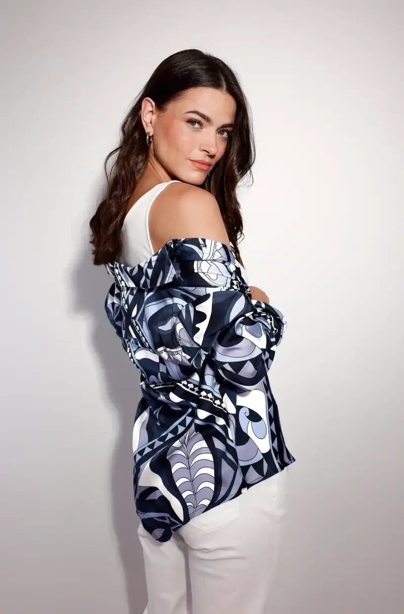 Monari Satin Bluse Mit Ornamentmuster