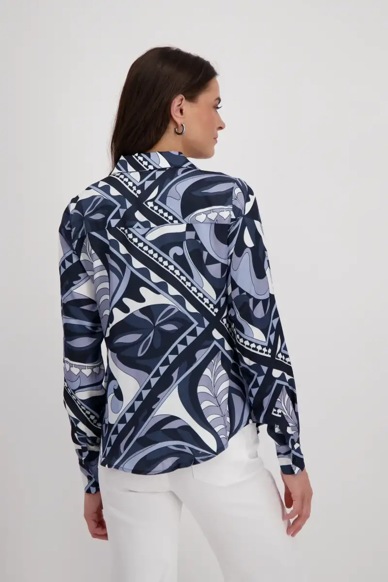 Monari Satin Bluse Mit Ornamentmuster