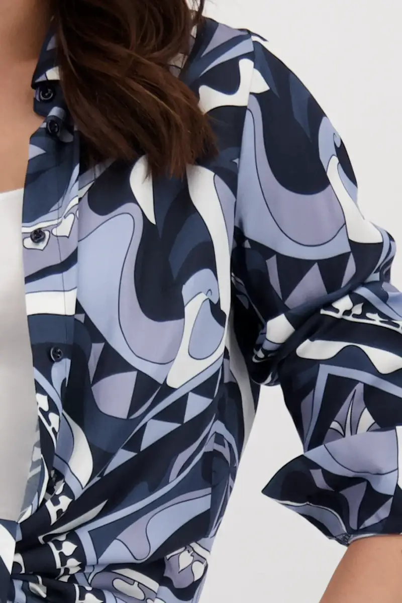 Monari Satin Bluse Mit Ornamentmuster