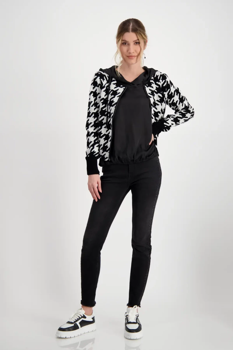 Monari Satin Blusenshirt Mit Kapuze