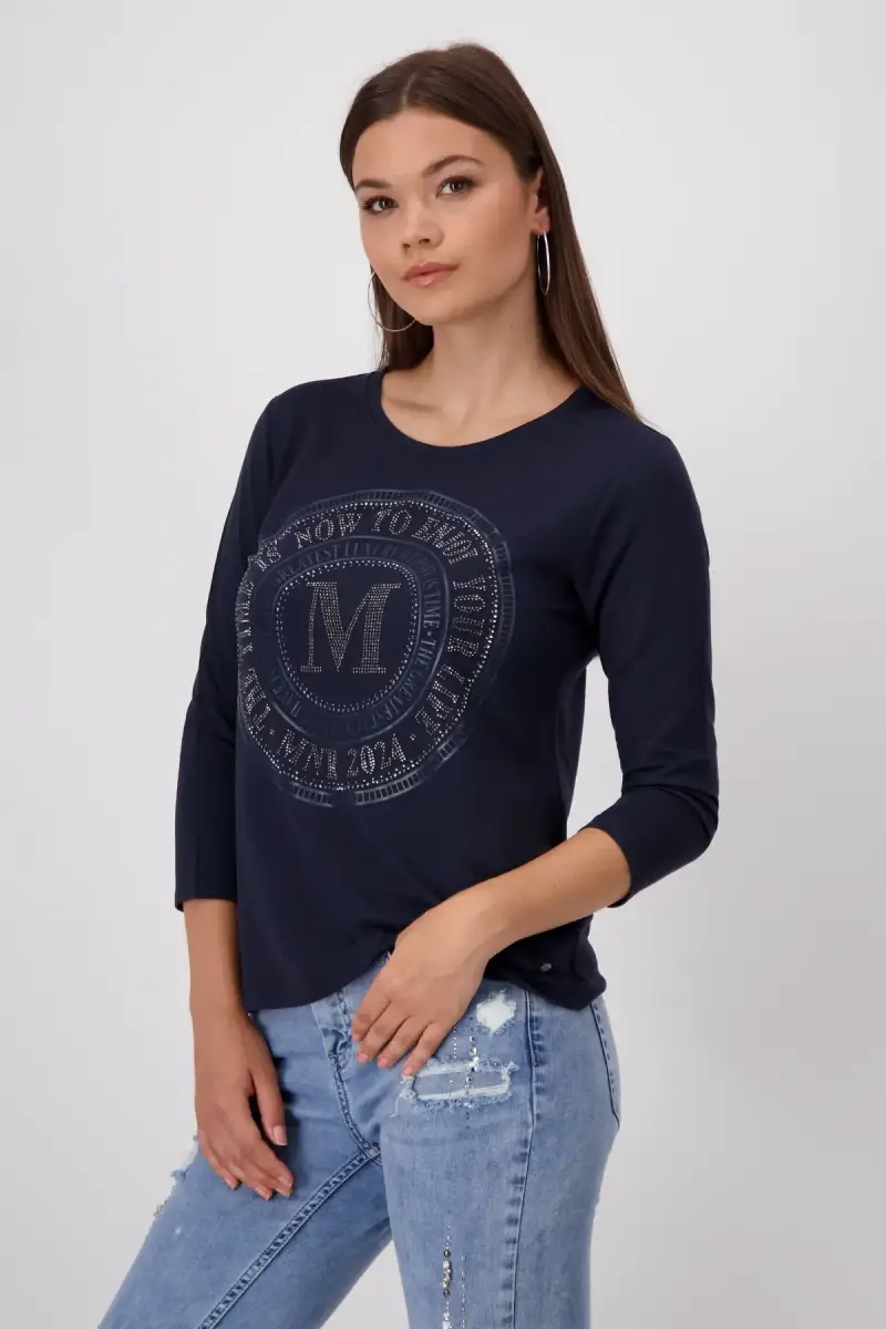 Monari Shirt Mit Emblem Print