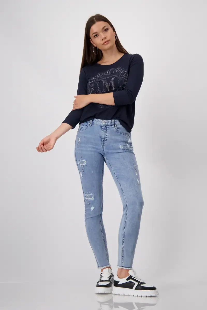 Monari Shirt Mit Emblem Print