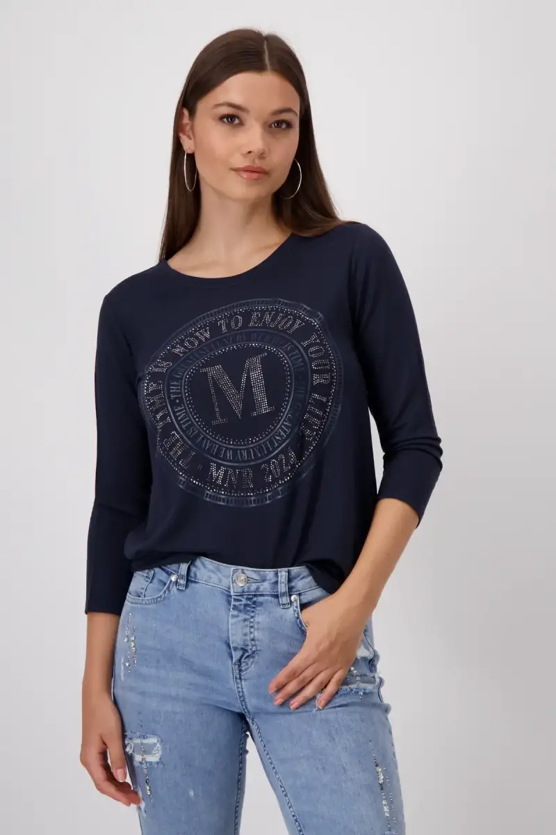 Monari Shirt mit Emblem Print