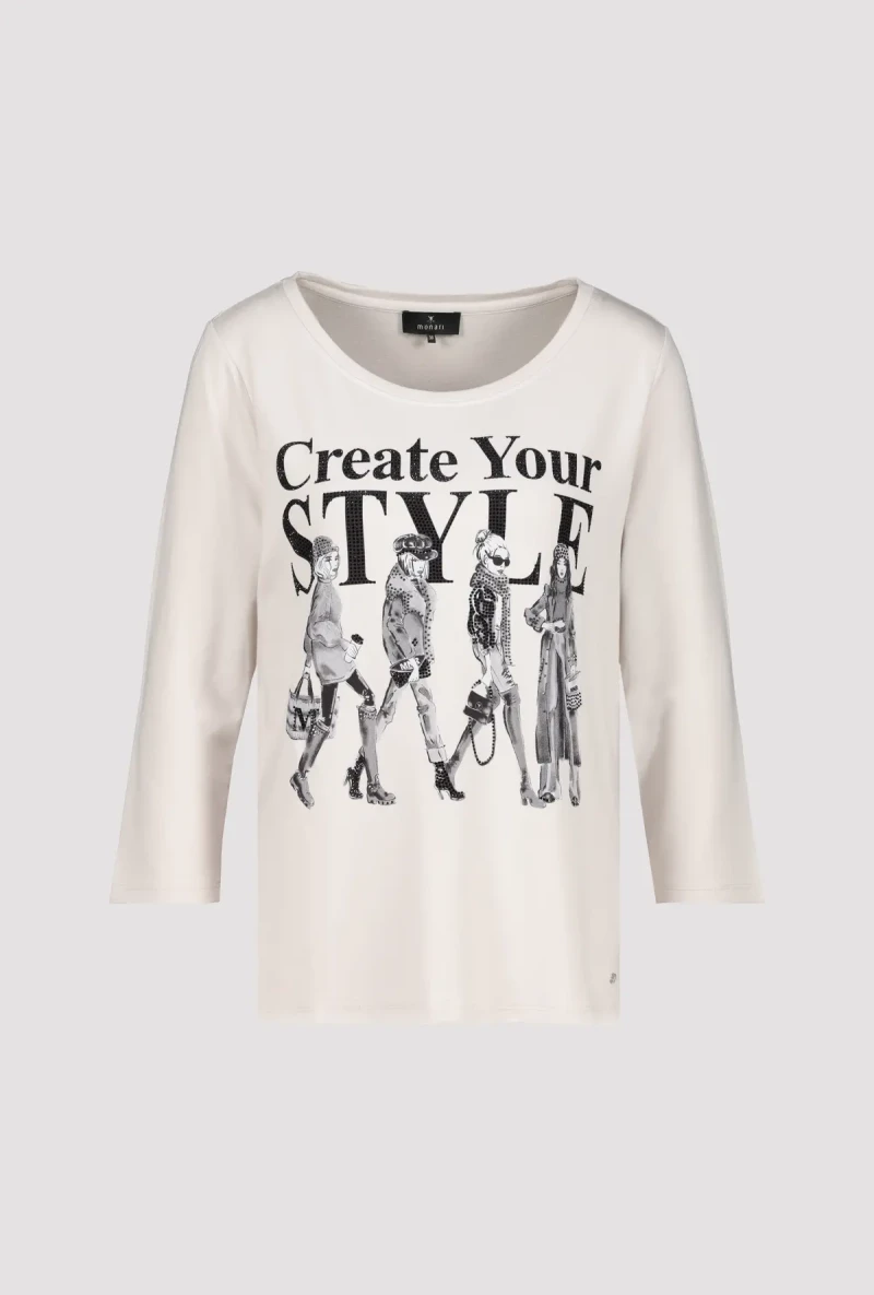 Monari Shirt Mit Frauen Zeichnung