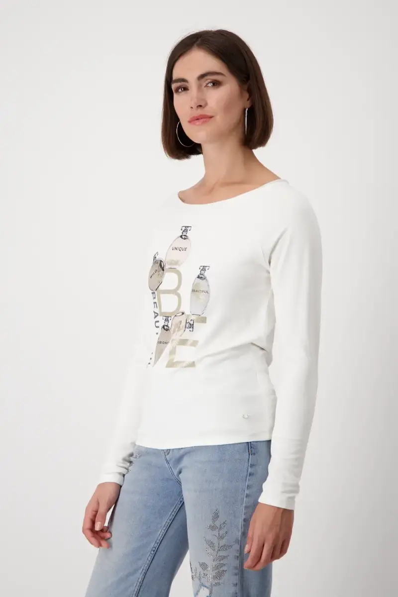 Monari Shirt Mit Parfüm Flakons Print