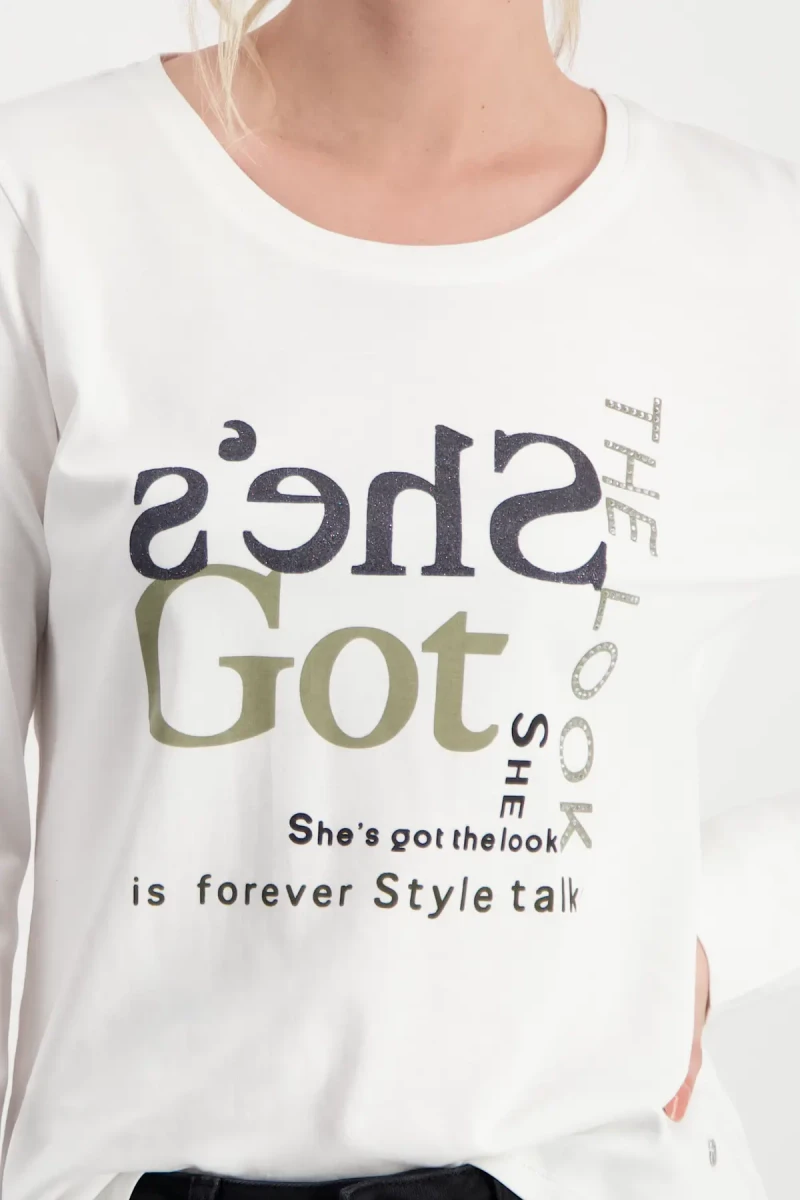 Monari Shirt Mit Strass Schrift