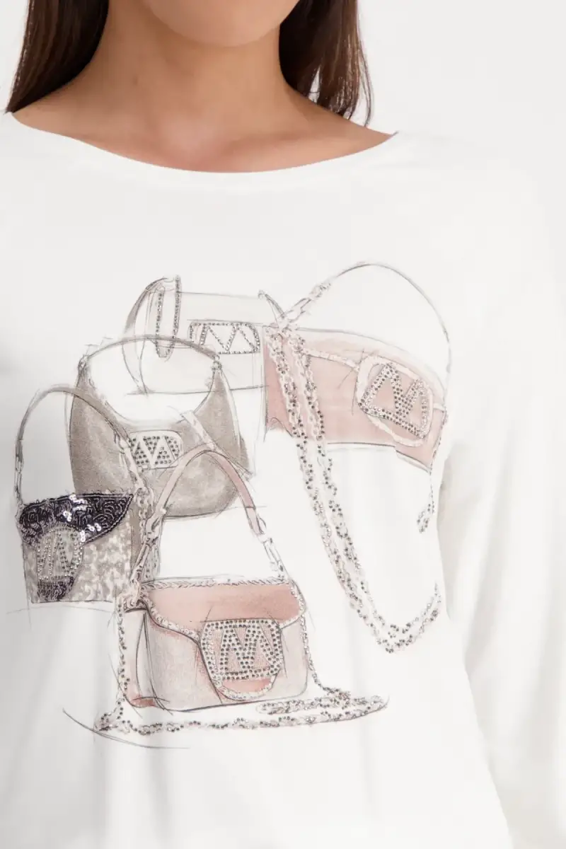 Monari Shirt Mit Taschen Print