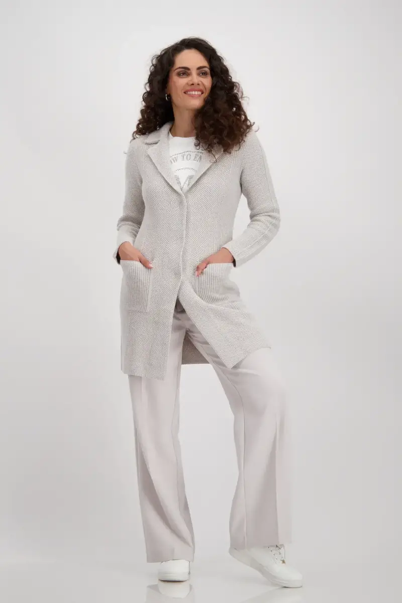 Monari Strickmantel Mit Reverskragen