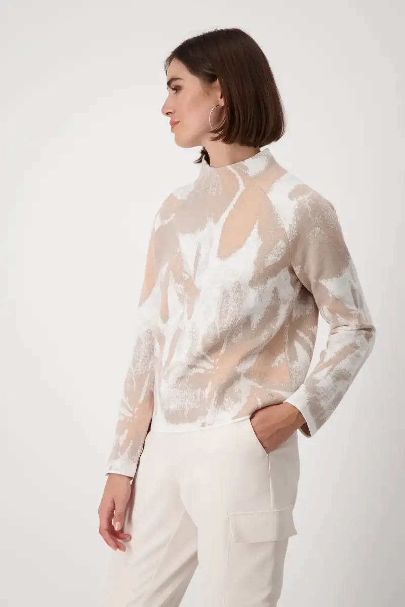 Monari Strickpullover Mit Blumenmuster