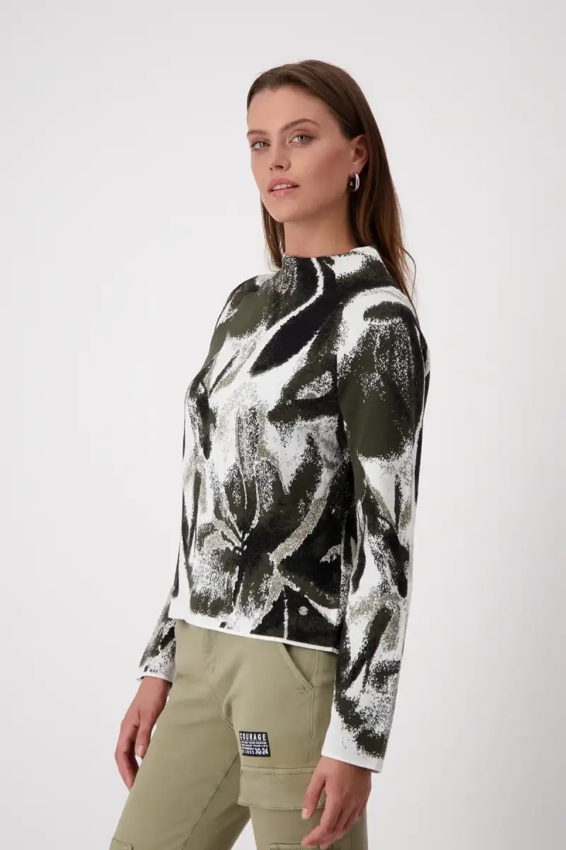 Monari Strickpullover Mit Blumenmuster