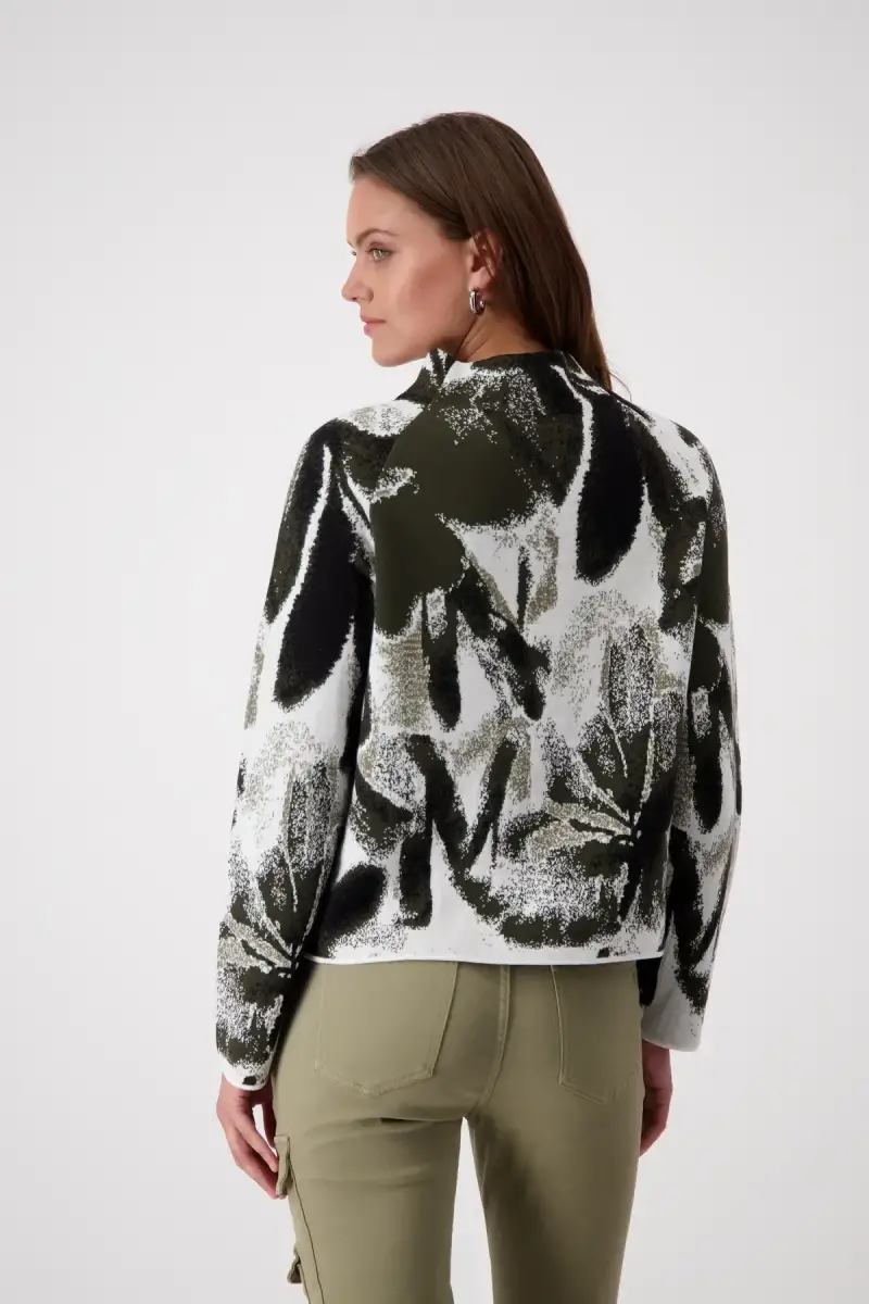 Monari Strickpullover Mit Blumenmuster