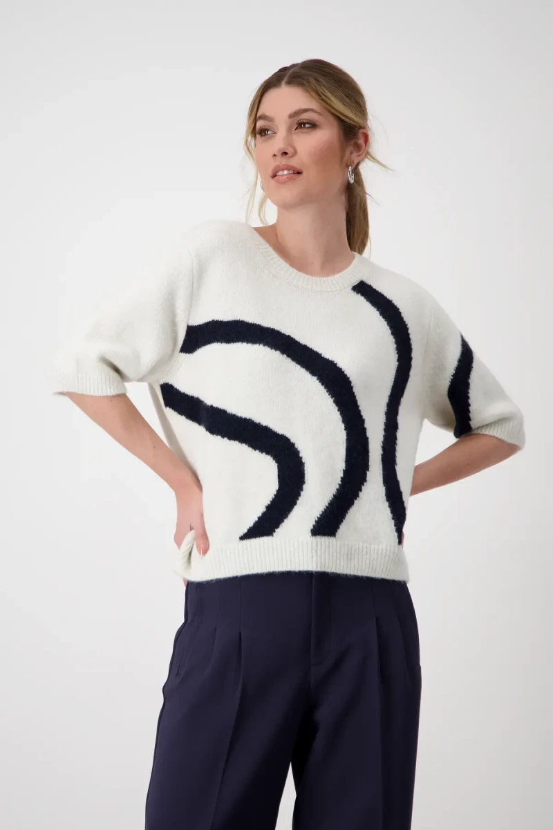 Monari Strickpullover Mit Intarsienmuster