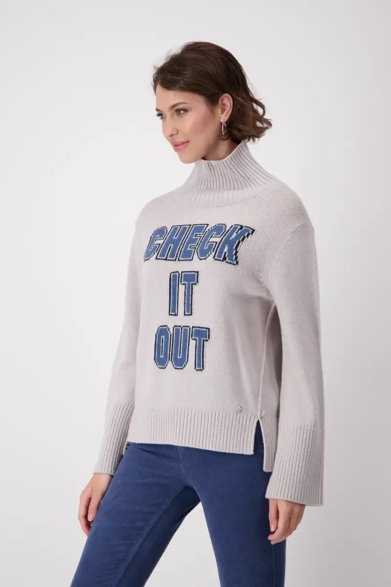 Monari Strickpullover Mit Schrift