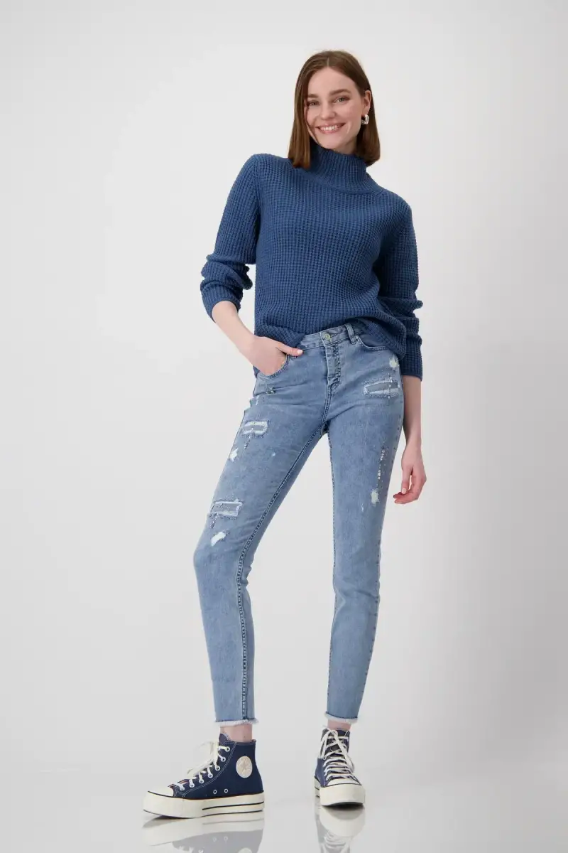 Monari Strickpullover Mit Stehkragen