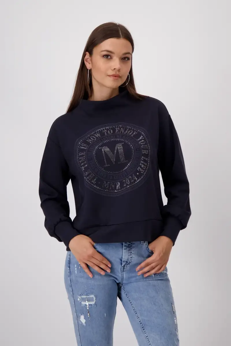 Monari Sweatshirt mit Emblem Print