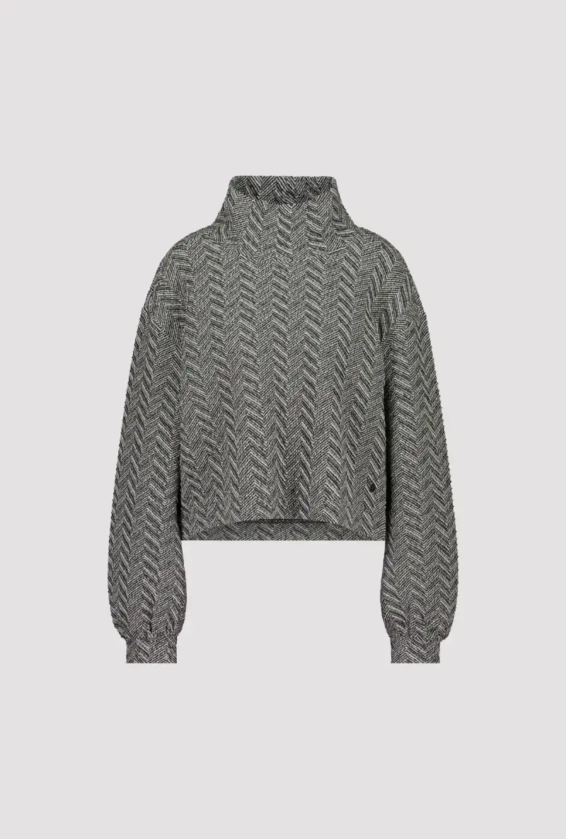 Monari Sweatshirt Mit Fischgrat-Muster