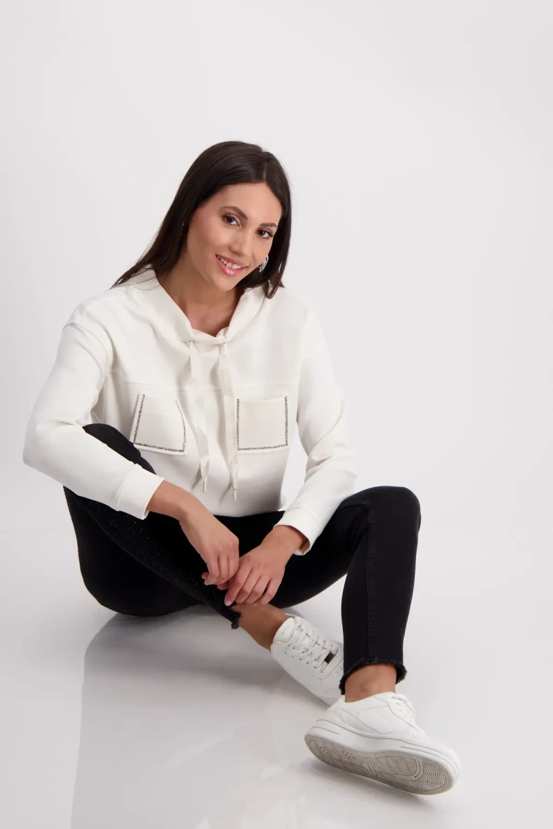 Monari Sweatshirt mit geschmückten Taschen