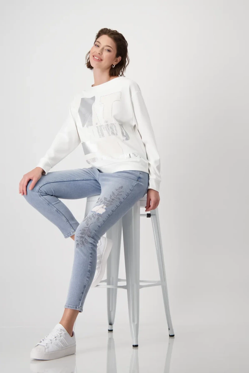 Monari Sweatshirt mit Schrift