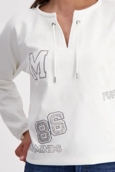 Monari T-Shirt Mit Blumenstickerei