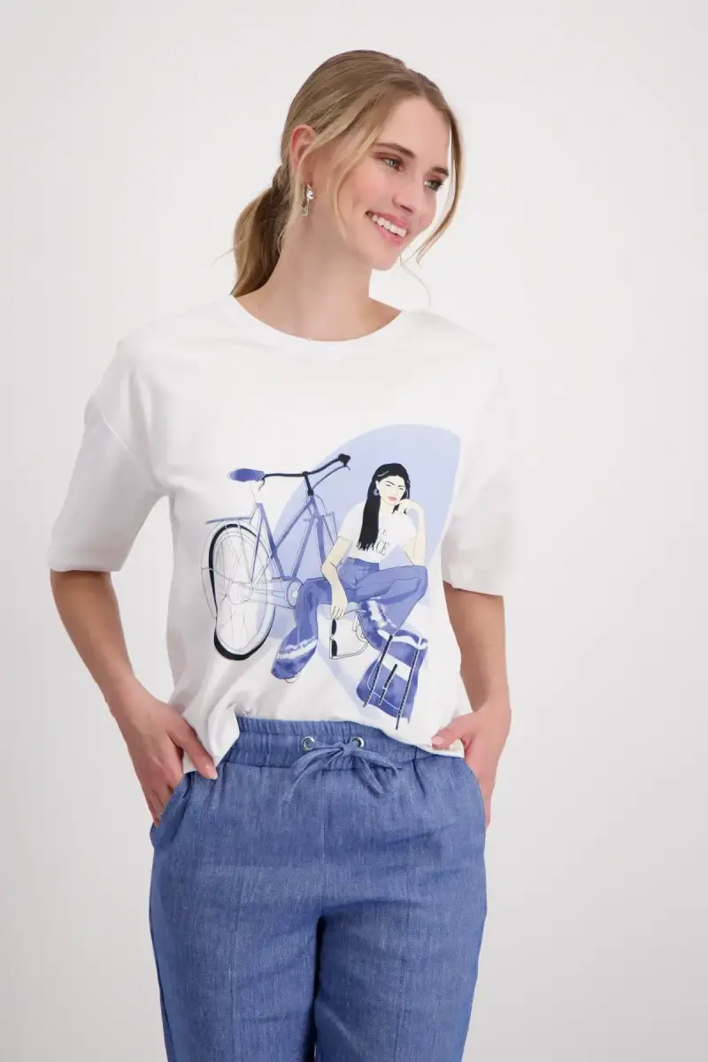Monari T-Shirt Mit Frauen Zeichnung