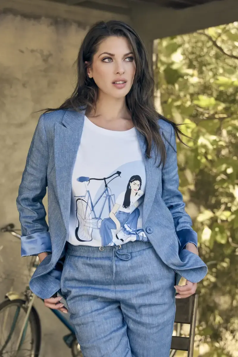 Monari T-Shirt Mit Frauen Zeichnung