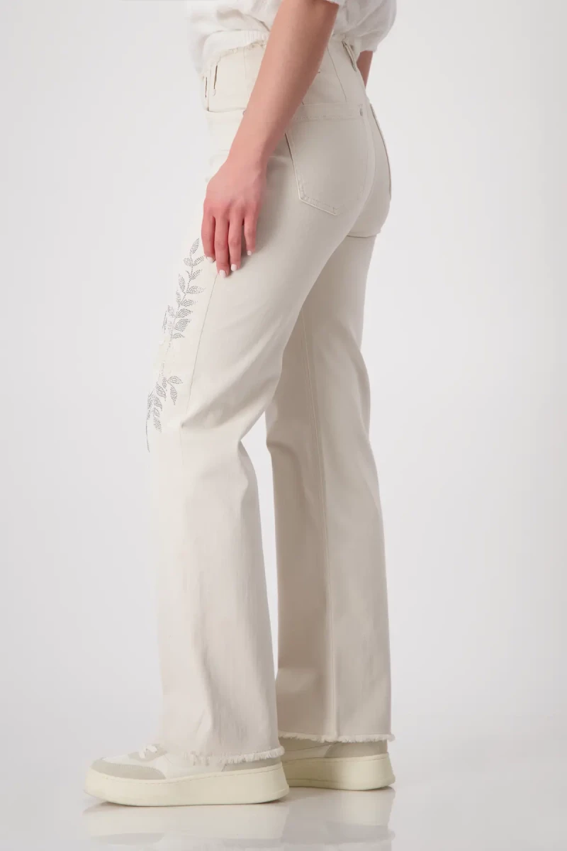 Monari Wide Leg Hose Mit Schmuck