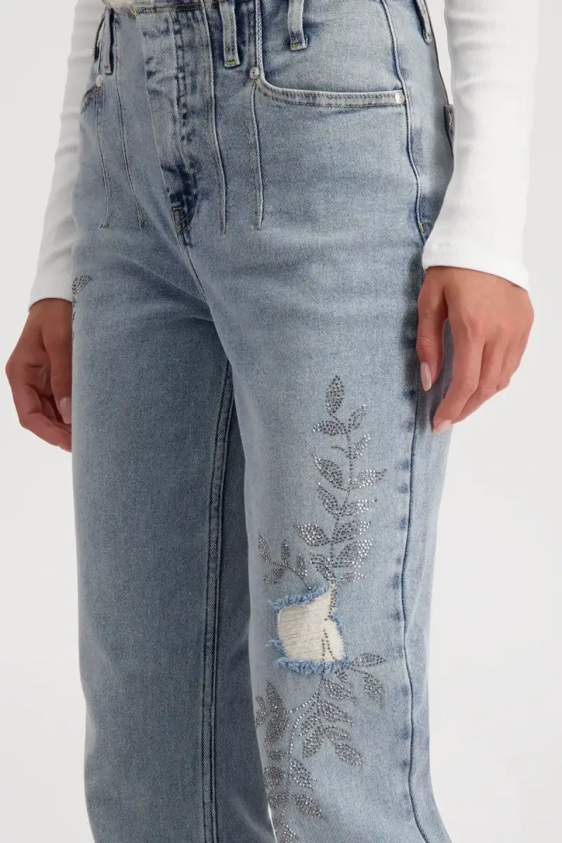 Monari Wide Leg Jeans Mit Schmuck