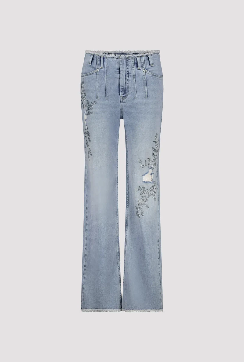 Monari Wide Leg Jeans Mit Schmuck