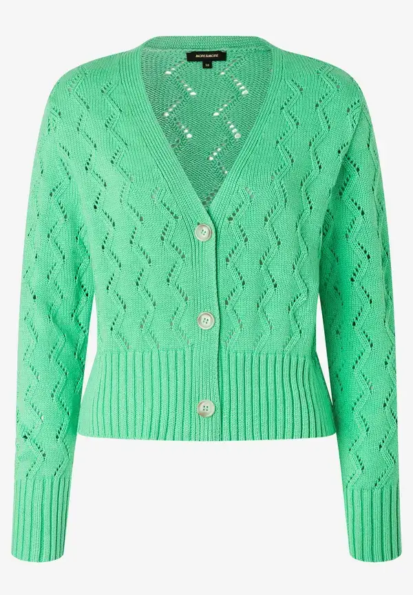 More & More Ajour Cardigan, March Green, Frühjahrs-Kollektion