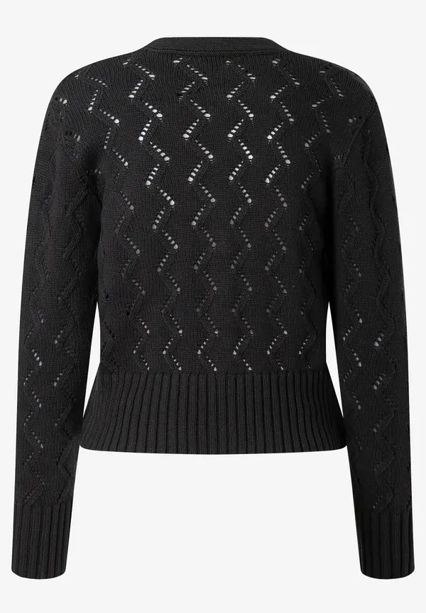 More & More Ajour Cardigan, Schwarz, Frühjahrs-Kollektion
