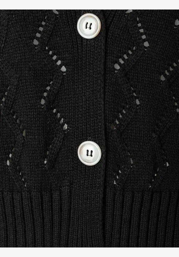 More & More Ajour Cardigan, Schwarz, Frühjahrs-Kollektion