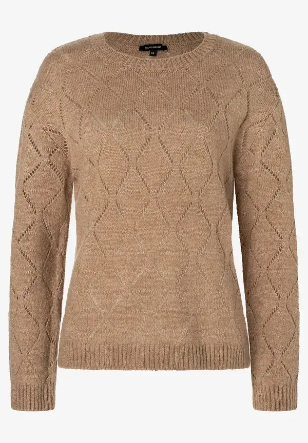 More & More Ajour-Pullover, Beige Macchiato, Herbst-Kollektion