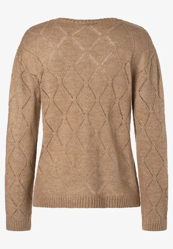More & More Ajour-Pullover, Beige Macchiato, Herbst-Kollektion
