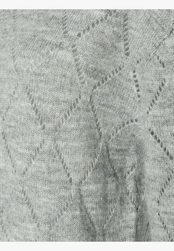 More & More Ajour-Pullover, Grau Melange, Herbst-Kollektion