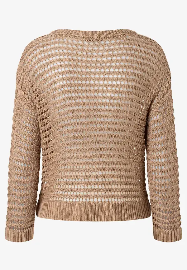 More & More Ajour Pullover, Soft Toffee, Sommer-Kollektion