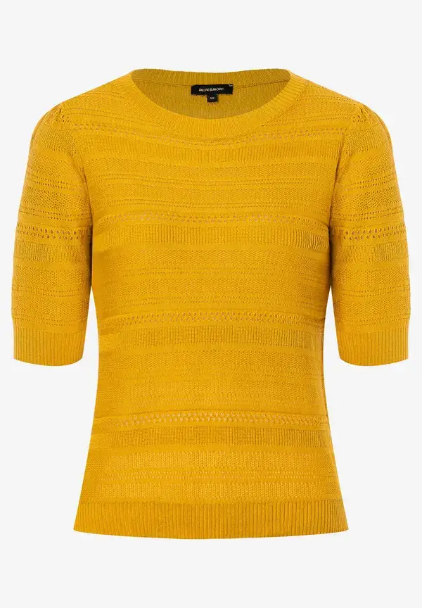 More & More Ajour Pullover, Warm Sunglow, Sommer-Kollektion