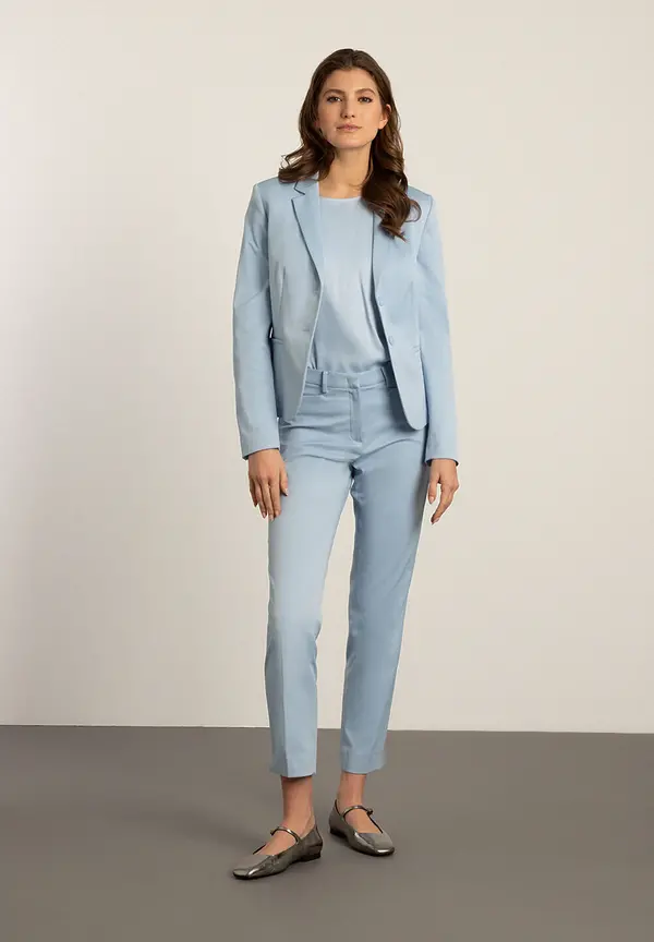 More & More Anzughose Mit Feiner Struktur, Hellblau, Frühjahrs-Kollektion