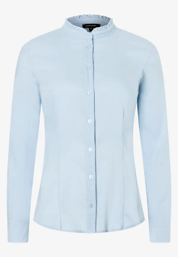 More & More Baumwoll/Stretch Bluse, Hellblau, Herbst-Kollektion